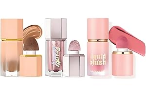 Beauty Searcher 3PCS Set di trucco liquido per contorno, evidenziatore e fard, crema leggera e duratura per la costruzione di fard, evidenziatori e bronzer per il contorno del viso