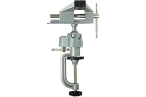 KATSU TOOLS KATSU 40231901 uniwersalne imadło stołowe ze stopu aluminium, mini zacisk stołowy, 360°, obrotowa podstawa, zacisk ławkowy, do obróbki drewna, hobby, biżuterii, pracy, 40231901