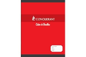 CONQUERANT CONQUÉRANT Lot de 3 Cahiers de brouillon 17 x 22 cm 48 pages 60g grands carreaux rouge