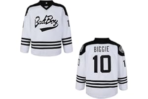 KYNKOW Men's #10 Smalls Bad Boy 90S Hip Hop Long sleeve Black hockey Jersey