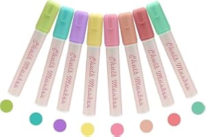 SMOOTHERPRO Pennarelli Gesso Liquido 8 pezzi di colori dell'amaretto Set di pennarelli cancellabili a secco per la finestra dei cartelli da lavagna (CMP8MCR)