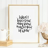 Kunstdruck, Sprüche Poster: What I love about my home is who I share it with | Hochwertiges und festes Premiumpapier | Ohne Rahmen
