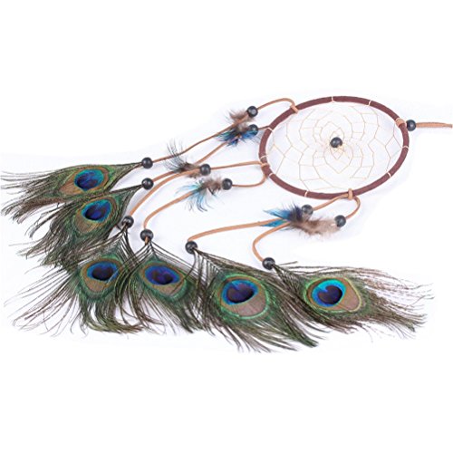 Tinksky Traumfänger mit Federn und Perlen Hanf Seil Wind Chime Wand hängende Dekoration - 2