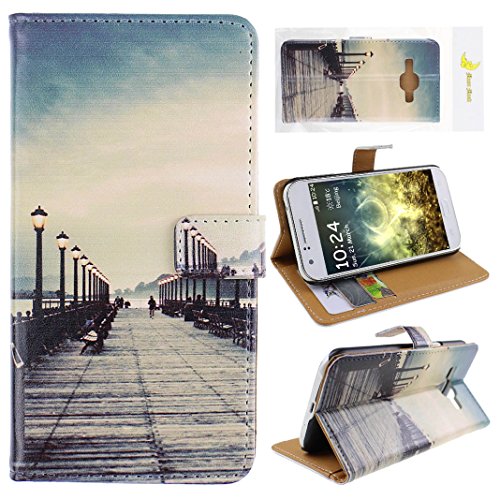 H  lle Galaxy J1 2015  Galaxy J1 2015 Bumper  Galaxy J5 2015 Flipcase  Galaxy J1 2015 Wallet Case  Moon mood   PU Leder Schutzh  lle f  r Samsung Gala