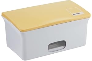 Ubbi Baby Wipes Dispenser, Baby Wipes Case, Baby Wipes Holder with Weighted Plate, Keeps Wipes Fresh and Non-Slip Rubber Feet, Pantone Yellow