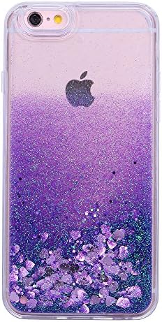 iPhone 6S Plus Case, Glitter Bling Sparkles Flowing Liquid Anti Scratch Hard Protective Case for iPhone 6Plus 6SPlus, 5.5inch, Purple Color