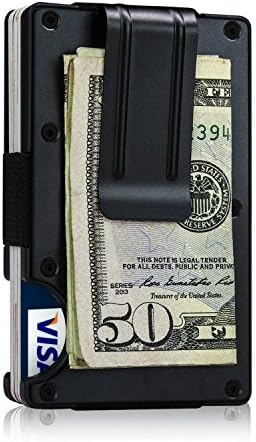 Ecko electrics Black Credit Card Holder with Money Clip for Cash,Money Clip Case Wallets Slim Minimalist Business Card Holder,RFID Blocking for Men Women