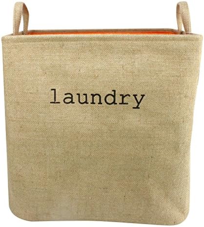 Household Linen Collapsible Large Size Laundry Hamper with Two Handles, Heavy Duty and Durable, Collapsible and Self Standing as Laundry Basket (17 x 13.3 x 16.5inch) (Large Linen)