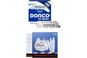 100 DORCO Single Edge Razor Blades (half blades) + 20x The Shave Factory Styptic Matches