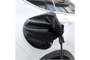 JNNJ EV Charger Port Waterproof Cover, Electric Vehicles Outdoor Charging Magnetic Adhesion Cover, Auto Charger Port Rainprooof Protection, Cover Compatible with Most Electric Cars Charging(Black)