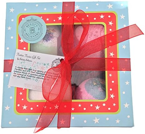 Bath Bomb Gift Set- Set of 4 -Handmade Beauty Bakery- Merry Christmas Gift
