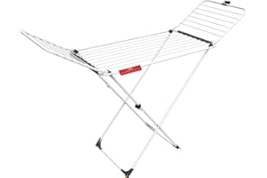 ‎VILEDA Vileda Extra Flügelwäscheständer, 20m Trockenleinenlänge, mobiler Wäscheständer mit Rollen, Eco-Verpackung