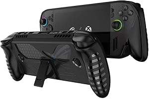QJONSIU Etui na Asus ROG Xbox Ally, Ultracienkie Miękkie TPU Etui z Podpórką, Shockproof Ochronne Kickstand Case dla Asus ROG Xbox Ally-Czarny