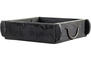 Rungassi Holz Aufbewahrung-Box Ziegelform Vintage Dekoration (Schublade 31x24x9cm schwarz)
