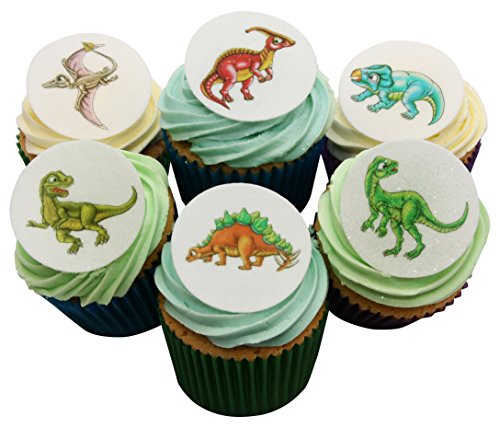 Wunderschöne essbare Kuchendekorationen - 48 Dinosaurier / 48 Edible Dinosaur Cake Decorations