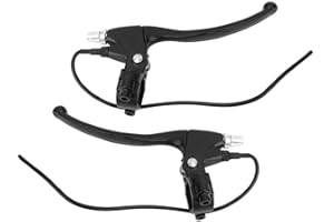REGUN Manubrio della leva del freno della bicicletta elettrica, 1 paio di impugnature della leva del freno posteriore per e-bike, per la maggior parte delle bici elettriche, Alluminio (nero), 17.5x8 cm