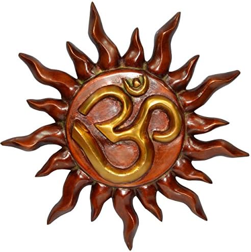DronaIndia Home Décor Sun Shape Om Brass Wall Sculpture