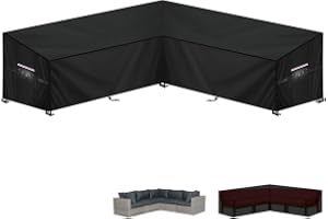LAMUNI Loungeskydd V-Format Skydd för Trädgårdsmöbler, 235x235x100x90/65cm