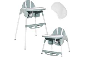 DERMODIVA Lorelli Seggiolone Pappa multifunzione per bambini 6 mesi - 3 anni, si trasforma in sedia, coprivassoio, vassoio e poggiapiedi regolabili, comodo, facile da pulire e da spostare (iceberg green)