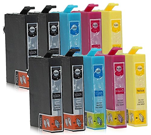 10 Druckerpatronen kompatibel zu Epson T1295 (4x Schwarz, 2x Cyan, 2x Magenta, 2x Gelb) passend für Epson Stylus Office B-42-WD BX-305-F BX-305-FW BX-305-FW-Plus BX-320-FW BX-525-WD BX-535-WD BX-625-FWD BX-630-FW BX-630 BX-635-FWD BX-925-FWD BX-935-FWD SX-230 SX-235 SX-235-W SX-420 SX-420-W SX-425-W SX-430 SX-430-W SX-435-W SX-438-W SX-440 SX-440-W SX-445-W SX-525-WD SX-535-WD SX-620-FW WorkForce 525 630 WF-3010-DW WF-3500 WF-3520-DWF WF-3530-DTWF WF-3540-DTWF WF-7015 WF-7515 WF-7525