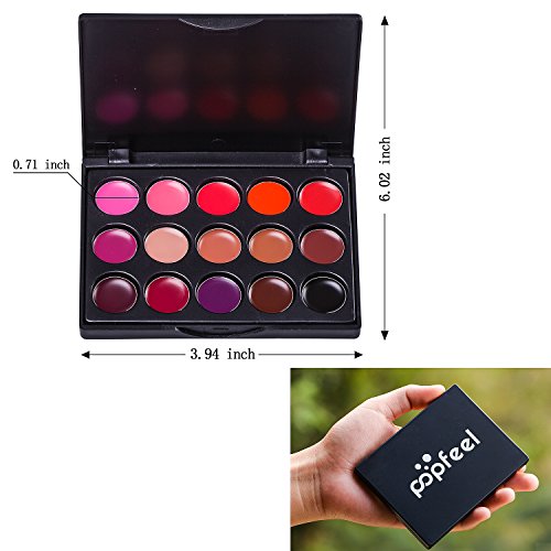 DE’LANCI Mini Lip Lipstick Gloss Palette Makeup Kosmetik Set (15 Farben) - 6