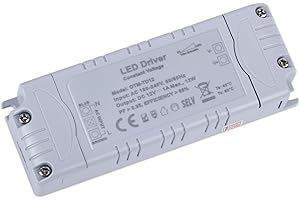 YAYZA! Alimentatore 12V IP44 1A 12W TRIAC Dimmerabile LED Driver, Trasformatore AC 180/240V a CC 12V, Tensione Costante Convertitore Elettronico Per di MR11 G4 MR16 Lampada Ring e Lampadine a LED