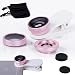 Produktbild Fone-Case Pink Toshiba Excite 7Universal-Clip auf 3 in 1 Handy-Kamera-Objektiv-Kit 180 Grad Fisheye Objektiv + Makroobjektiv + Weitwinkelobjektiv für Android und IOS