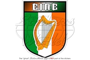 STICKERSWORLD Irlanda Irlandés Eire gaélico Arpa Shield 100 mm (4) vinilo Bumper, adhesivo