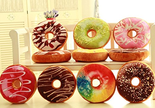 Ailiebhaus Donut Soft Kissen Schokoladen Plüsch Zierkissen ,#F - 3