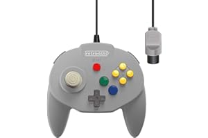 Retro-Bit Tribute 64 Wired N64 Controller per Nintendo 64 - Porta originale - (grigio classico)