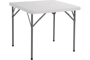 Brigros - Tavolo Pieghevole Da Giardino Perfetto Come Tavolo Da Campeggio, Da Buffet, Da Cucina | Tavoli Pieghevoli A Valigetta Con Maniglia Salvaspazio (86x86x74)