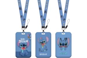 OBLRXM Lanyard Sti-tch, 3pcs Cordón de Sti-tch Lanyard con Soporte para Tarjetas, ID Card Badges Holder con Cordón para Tarjetas para Llaves, Oficina