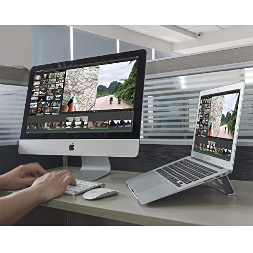 LENTION Aluminum Laptop-ständer – für MacBook Air / Pro, iPad Pro, Dell XPS, Surface, Chromebook und 11″ bis 15″ Zoll Laptop & Notebook – Silber - 7