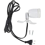 Anbaituor Heiz Lampenfassung - E27 300W drehbare Heizlampensockel Keramikfassung mit Schalter und Netzkabel - für Aquarium Re