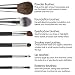 ZaKitane Makeup Brushes,Wooden Handle Professional Goat Hair Pony Hair Makeup Brush Set,Portable Cosmetic Brush,Make Up Brush Kit,6 pcs (Black)
