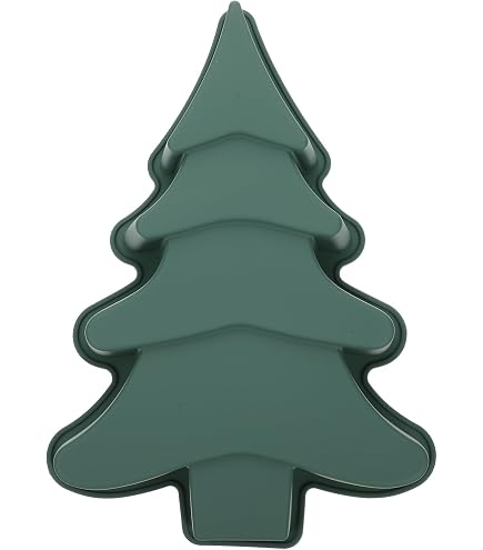 DUBENS Stampo in silicone per dolci a forma di albero di Natale, stampo in silicone per muffin, cupcake, budino e gelato