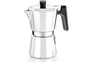 BRA Perfecta Cafetera Italiana Inducción, Aluminio, capacidad 12 tazas, color plata