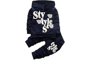 Angel ZYJ Vetement Garcon Hiver Ensemble Garcon Manteau Enfants garçon Chic Chemise bébé garçon Printemps Manche Longue Pull Haut Blouse t-Shirt Sweat à Capuche + Pantalon