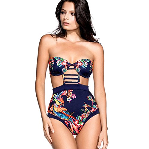 Damen Bikini-Set Internet Push-up Monokini Bikini Badebekleidung Beachwear (L) - 2