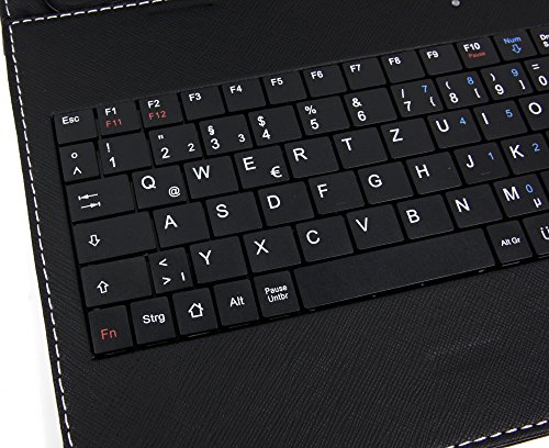 Schwarze Kunstleder-Tasche mit Stand und Deutscher Tastatur für das neue Aldi Medion LIFETAB E6912 (MD 99851) E-Tab Tablet mit eBook Reader Funktion Oktober 2016 - 3