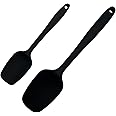 Silicone Spoon Spatula, 2 Pcs Wok Spatula, Non-Stick Kitchen Utensils with Steel Core for Cooking, One Small Spatulas and Large Spatulas