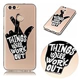 Huawei Nova 2 Case, Huawei Nova 2 Cover, BONROY® Ultra-Thin Transparent Soft Gel TPU Silicone Case For Huawei Nova 2, Perfect Fit Slim Sturdy Bumper Scratch Resist Protective Clear Cute Creative Pattern Case Cover for Huawei Nova 2 - THINGS Will WORK OUT