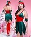 Produktbild SDJ Frauen Miss Santa KostüM Weihnachtsanzug GrüN Weihnachtselfen Kleidung Weihnachtsbaum-Form KostüM Halloween COS Serviert Weihnachten