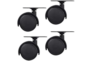 BERPSE 40 mm Do-lly Wheel/Plate Assembly Compatible with Rainbow Vacuum D4 D4C SE E E2 Series Dolly Dollie Cart Castor Wheels - 4Pack (4)