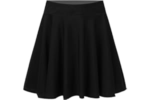 TTAO Enfant Fille Jupe Patinage Artistique Jupe Courte Plissée Volante Danse Ballet Latine Jupe Taille Haute Élastique Performance Bas de Tenues Dancewear