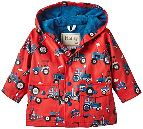 Hatley Baby-Boys Infant Farm Tractors Raincoat, Red, 18-24 Months