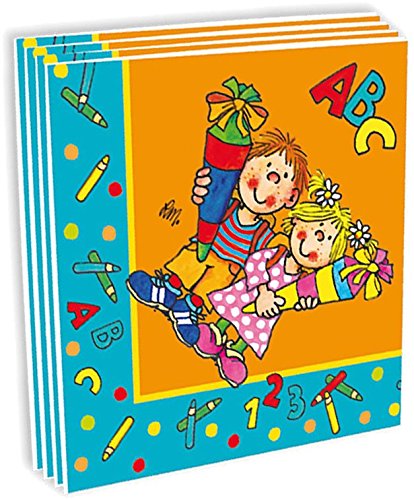 37-teiliges Partyset * SCHULKINDER * mit Teller + Becher + Servietten + Deko für eine Schulstart-Party // Einschulung Schule Schulbeginn Set Partygeschirr Deko Mottoparty Motto - 4