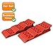 Produktbild 2er Set Stufenkeile, Auffahrkeile zur Ausrichtung von Wohnwagen / PKW / Caravan bei einer Schräglage, 3 Höhenstufen wählen (4,5 cm, 7cm, 9,5cm), Farbe: rot