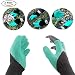Produktbild 2 Paar Gummi Polyester Builders Garten Genie Handschuhe Handschuhe 4 ABS Kunststoff Klauen Hohe Qualität Garten Handschuhe mit Kunststoff-Krallen