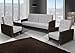 Produktbild Sofa-Set Aurea in braun und weiß mit Staukasten und Bettfunktion inkl 2 Sessel